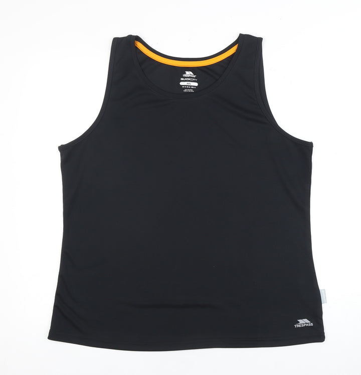 Trespass Unisex Black Gym Tank Top 2XL Quick Dry