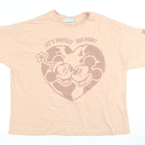 Disney Women’s Pink T-Shirt XL, Mickey & Minnie Graphic