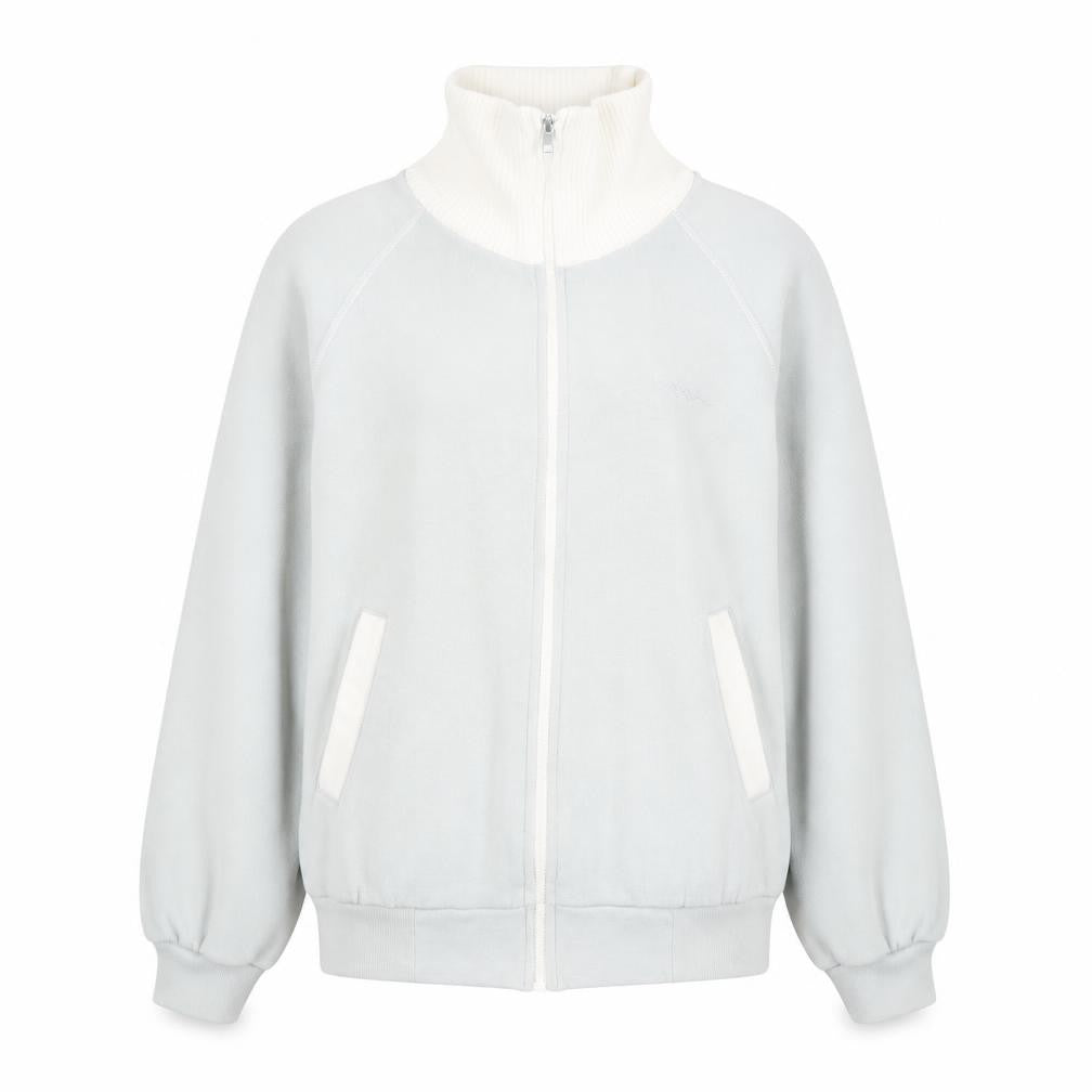 Front view of Kash Women's White Zip Sweatshirt, size S