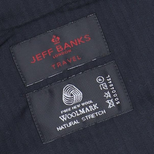 Jeff Banks Men's Grey Wool Trousers, L, Travel