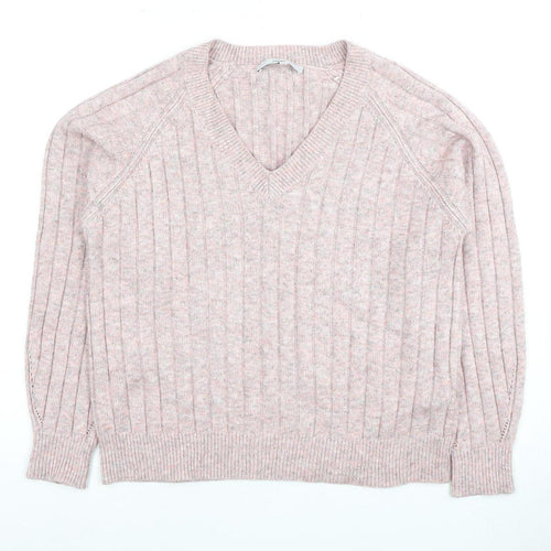 Next Women’s Pink V-Neck Jumper, Size S, Pullover Style