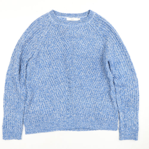 ISLE Women's Blue Chunky-Knit Pullover Jumper Size 10