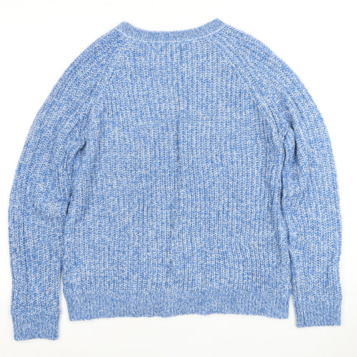 ISLE Women's Blue Chunky-Knit Pullover Jumper Size 10