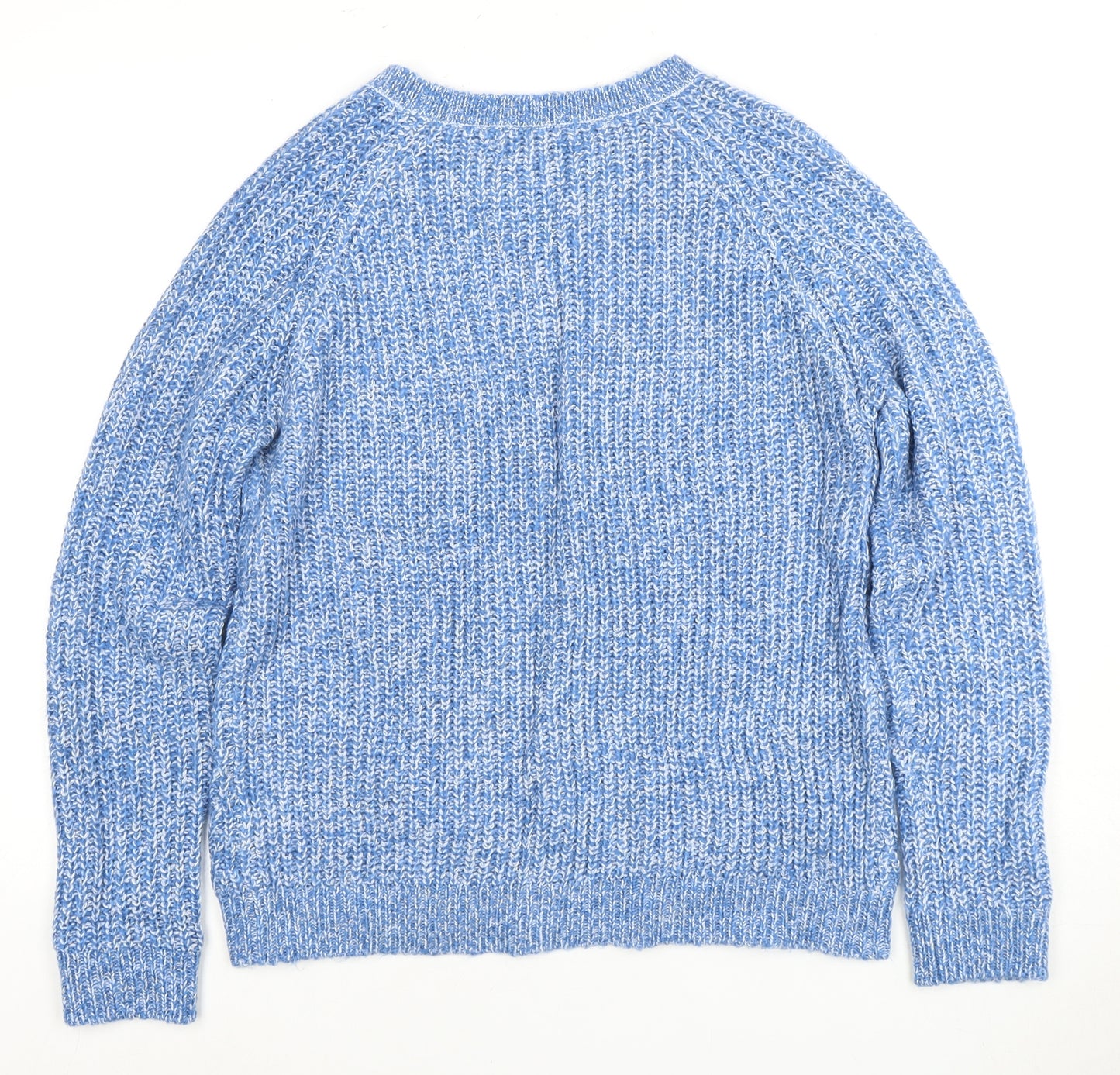 ISLE Women's Blue Chunky-Knit Pullover Jumper Size 10