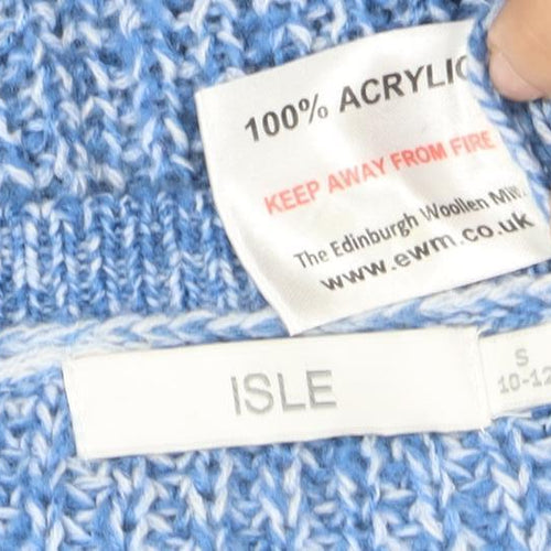 ISLE Women's Blue Chunky-Knit Pullover Jumper Size 10