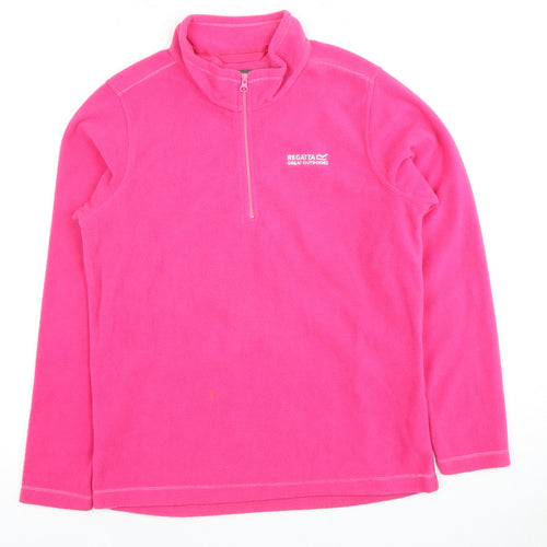 Regatta Girls Pink Fleece Sweatshirt 11-12 Years 1/4 Zip