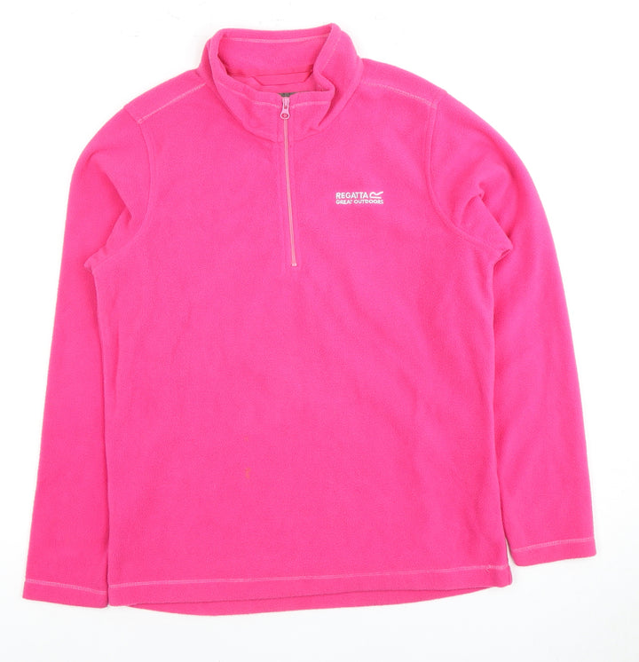 Regatta Girls Pink Fleece Sweatshirt 11-12 Years 1/4 Zip