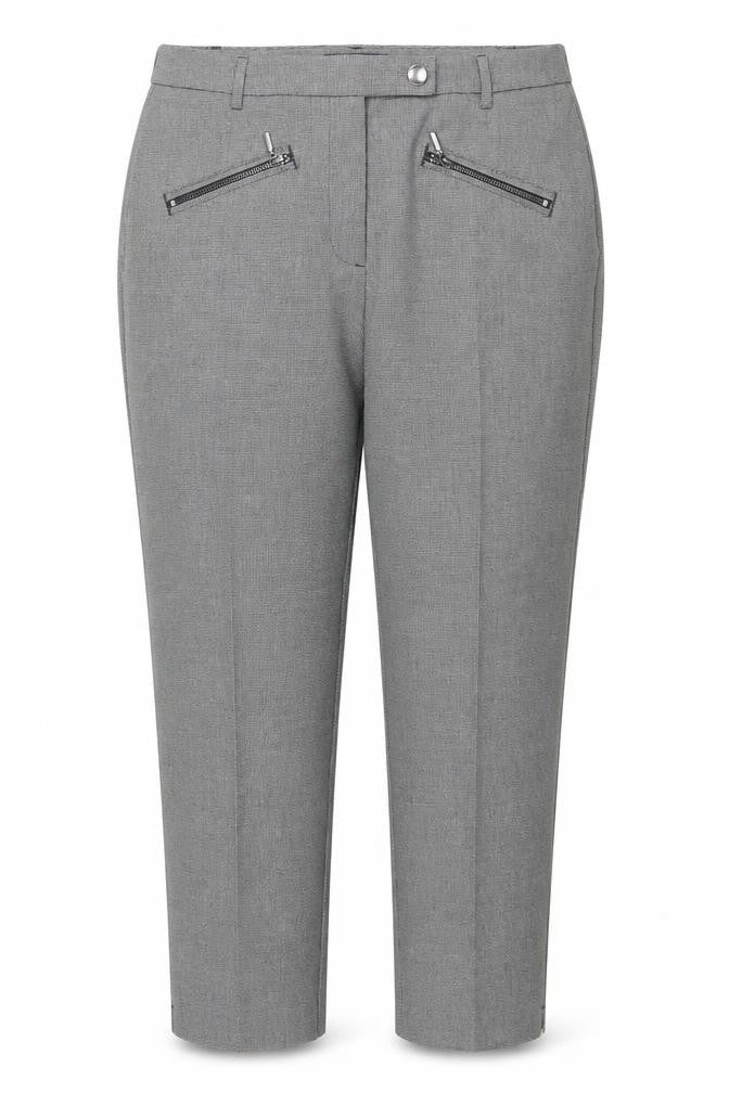 Front view of Marks & Spencer Women's Grey Trousers, size 16, Mid Rise