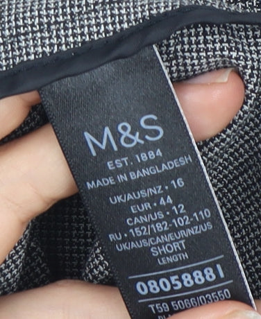 Marks and Spencer Women's Grey Trousers, Size 16, Mid Rise