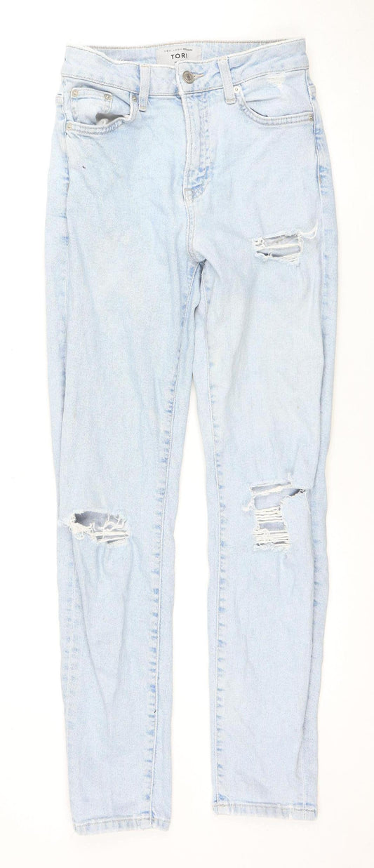 New Look Girls' Blue Ripped Straight Denim Jeans, Size 13