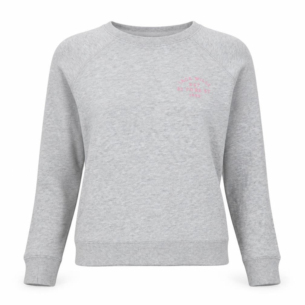 Front view of Jack Wills Women's Grey XS Pullover Sweatshirt