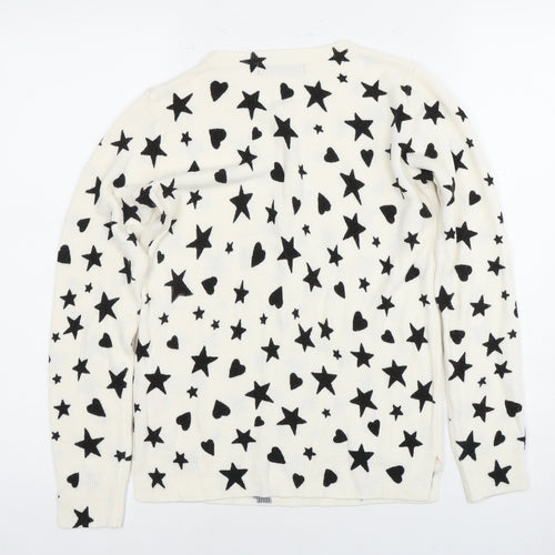 Marks and Spencer Women's White Size 6 Star Pullover Jumper
