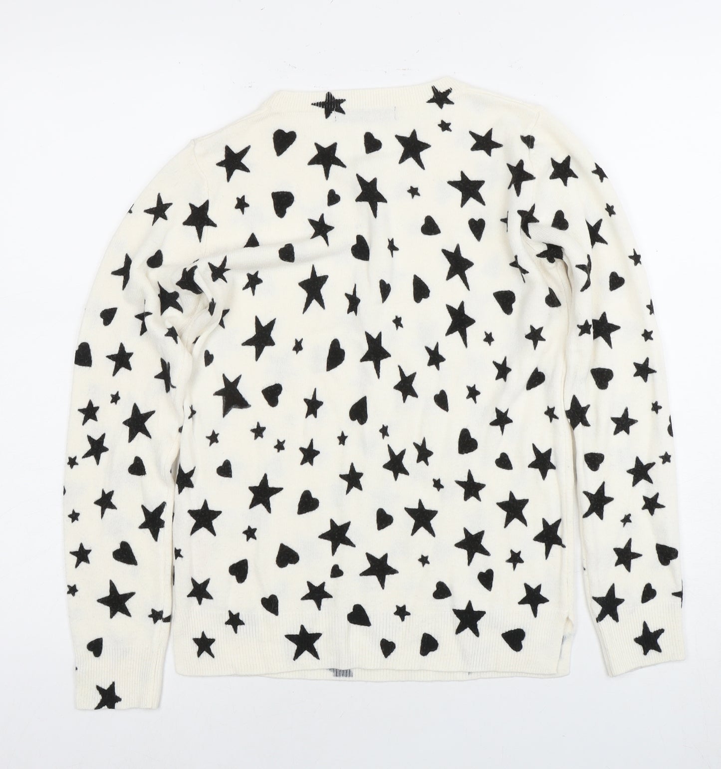 Marks and Spencer Women's White Size 6 Star Pullover Jumper