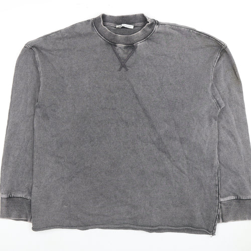 Zara Men's Grey Sweatshirt, Size S, Crew Neck