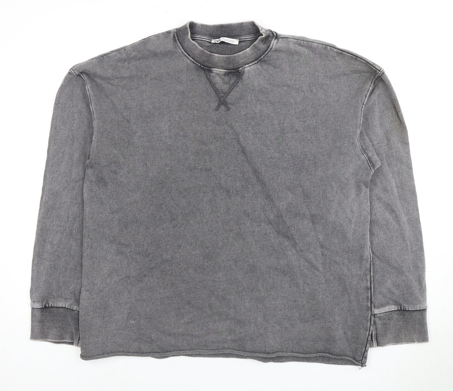 Zara Men's Grey Sweatshirt, Size S, Crew Neck