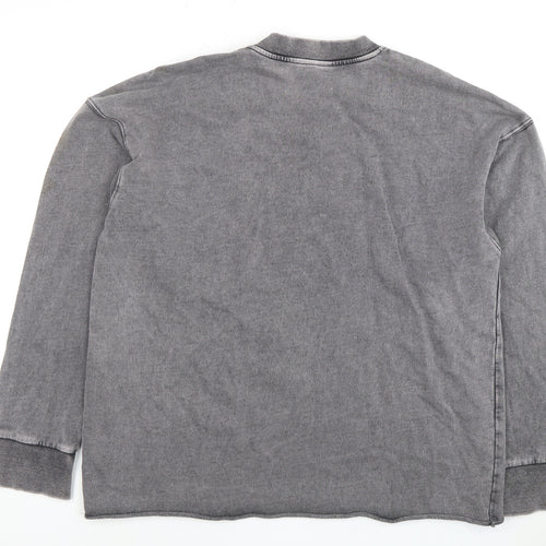 Zara Men's Grey Sweatshirt, Size S, Crew Neck