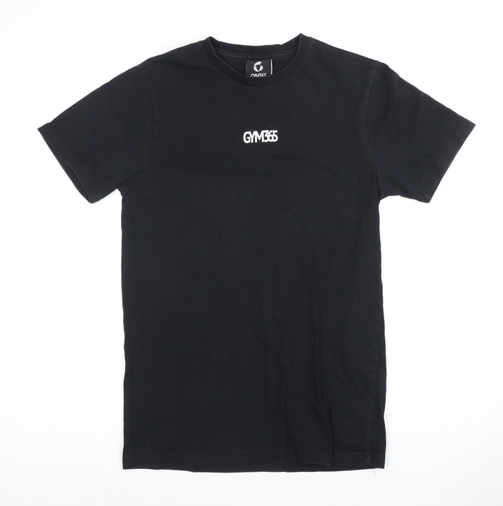 GYM365 Men's Black Cotton T-Shirt - Small