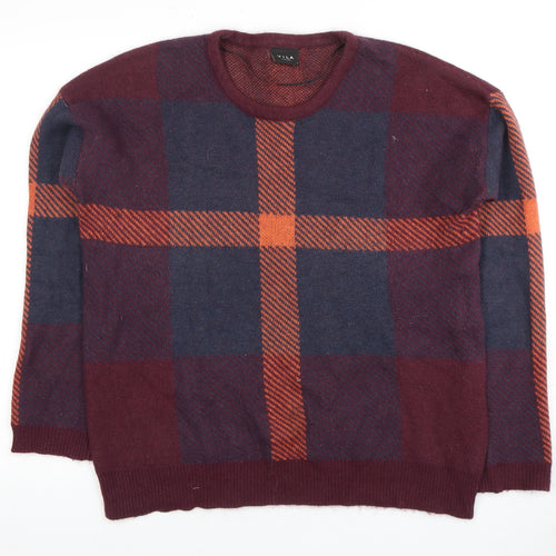 Vila Women's Multicoloured Long Sleeve Check Jumper