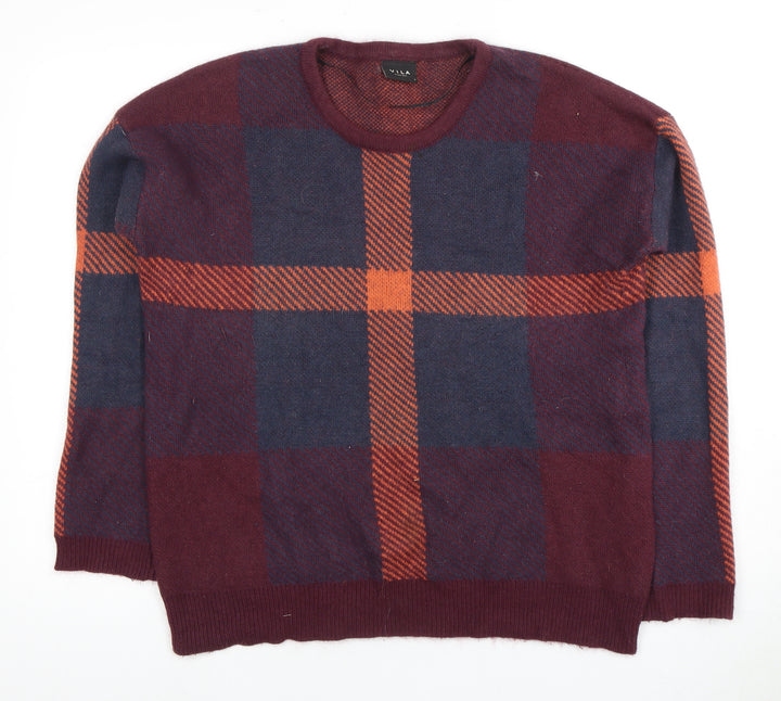 Vila Women's Multicoloured Long Sleeve Check Jumper