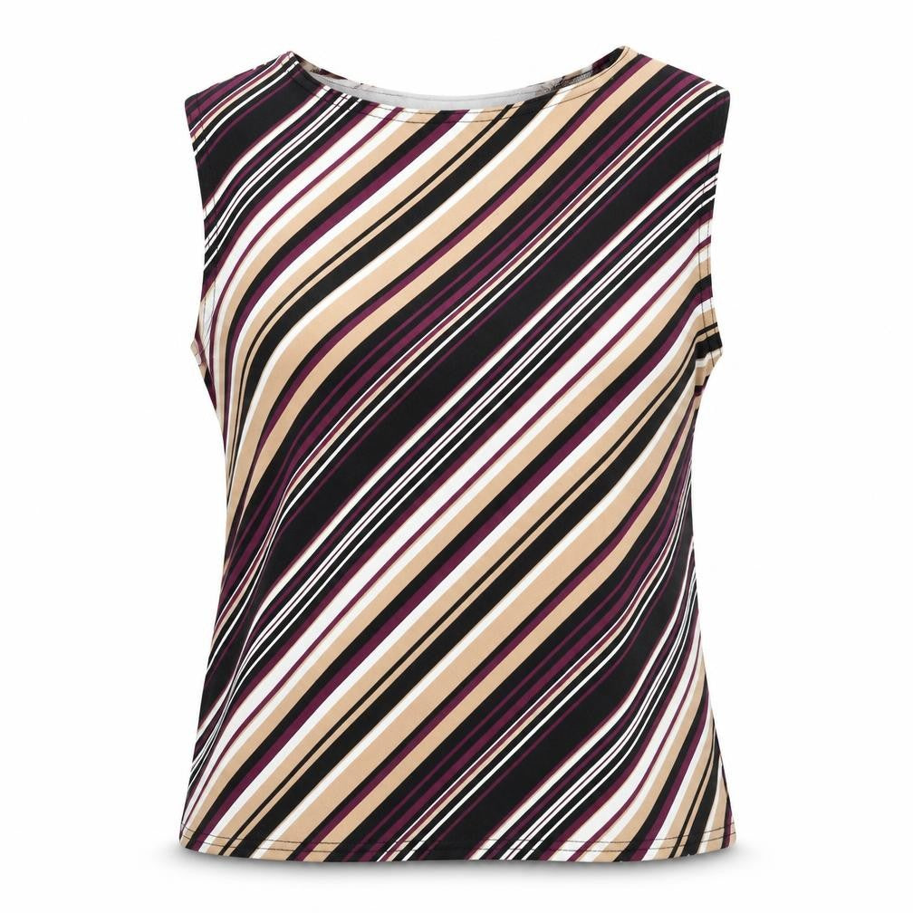 Front view of New Look Women's Multicoloured Striped Tank, size 16