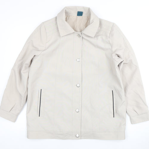 Amber Women's Beige Mid-Length Jacket Size 14