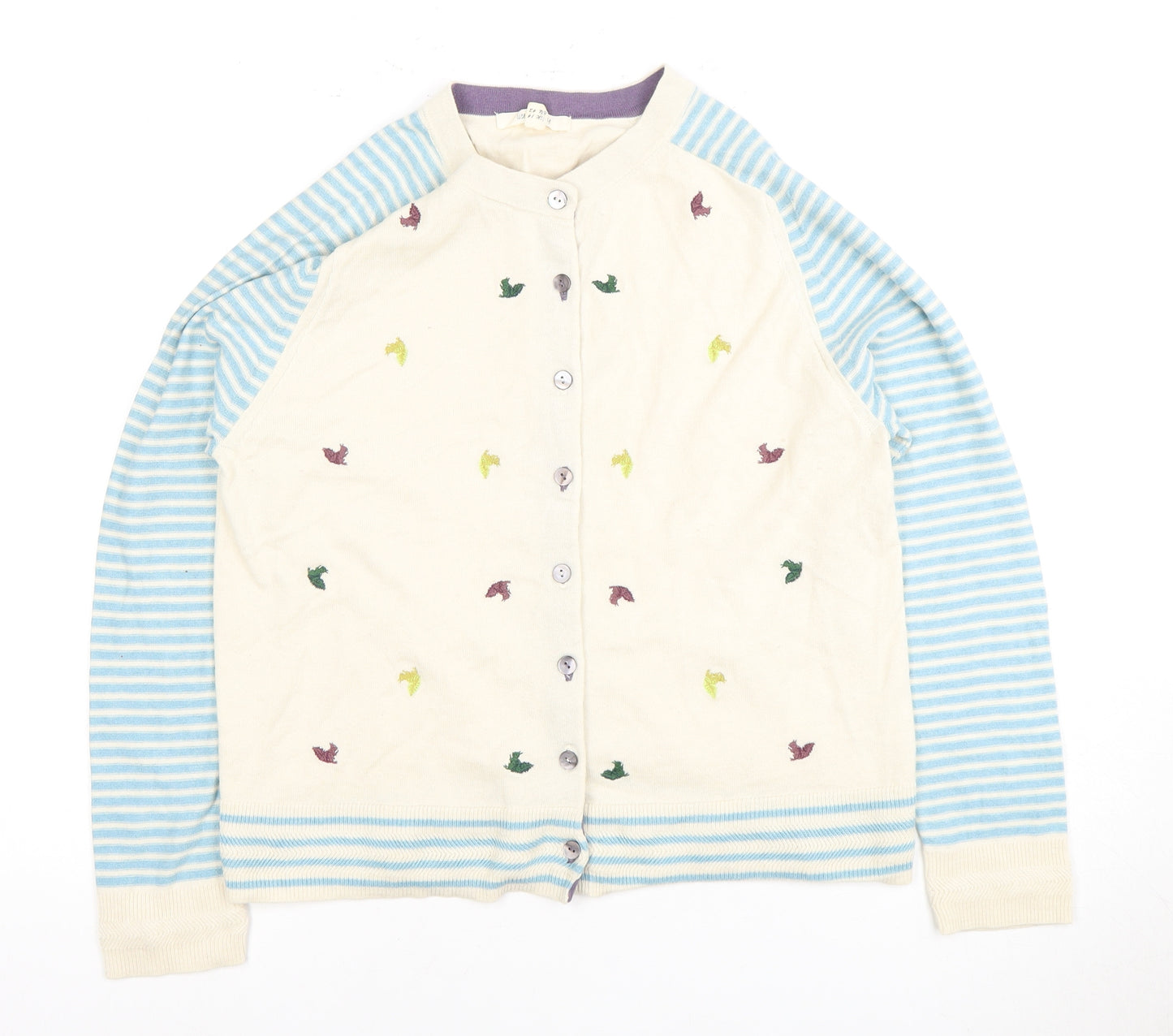 White Stuff Women's Ivory Cardigan - Size 14, Animal Theme