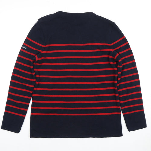 Armor Lux Women's Navy Striped Wool Pullover, Size 14