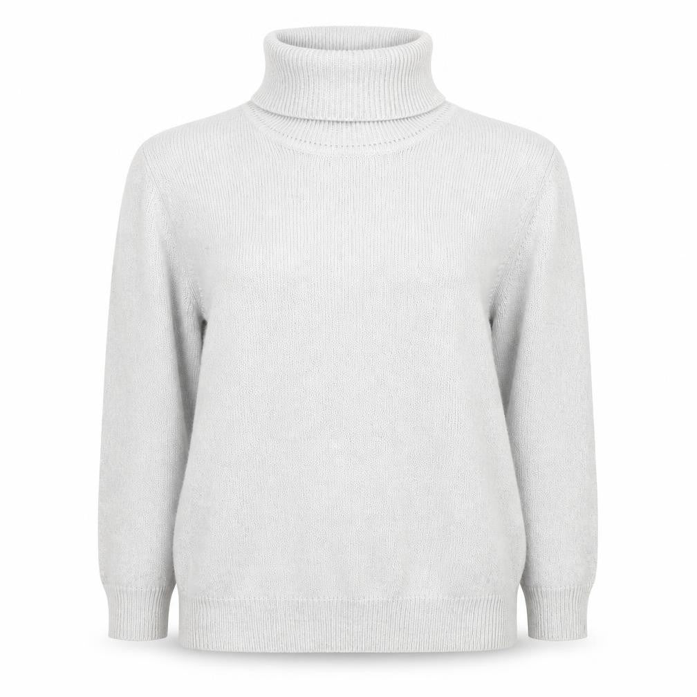 Front view of Damart Women's Grey Roll Neck Jumper, size 18
