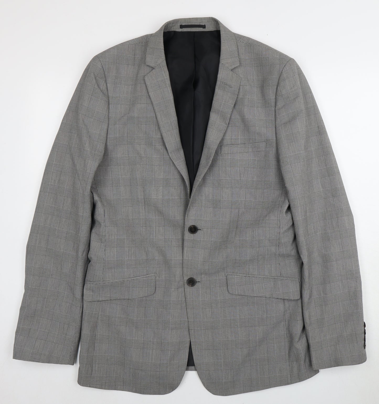 Jack Reid Men's Grey Check Slim Fit Blazer