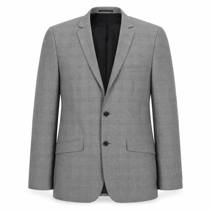 Jack Reid Men's Grey Check Slim Fit Blazer