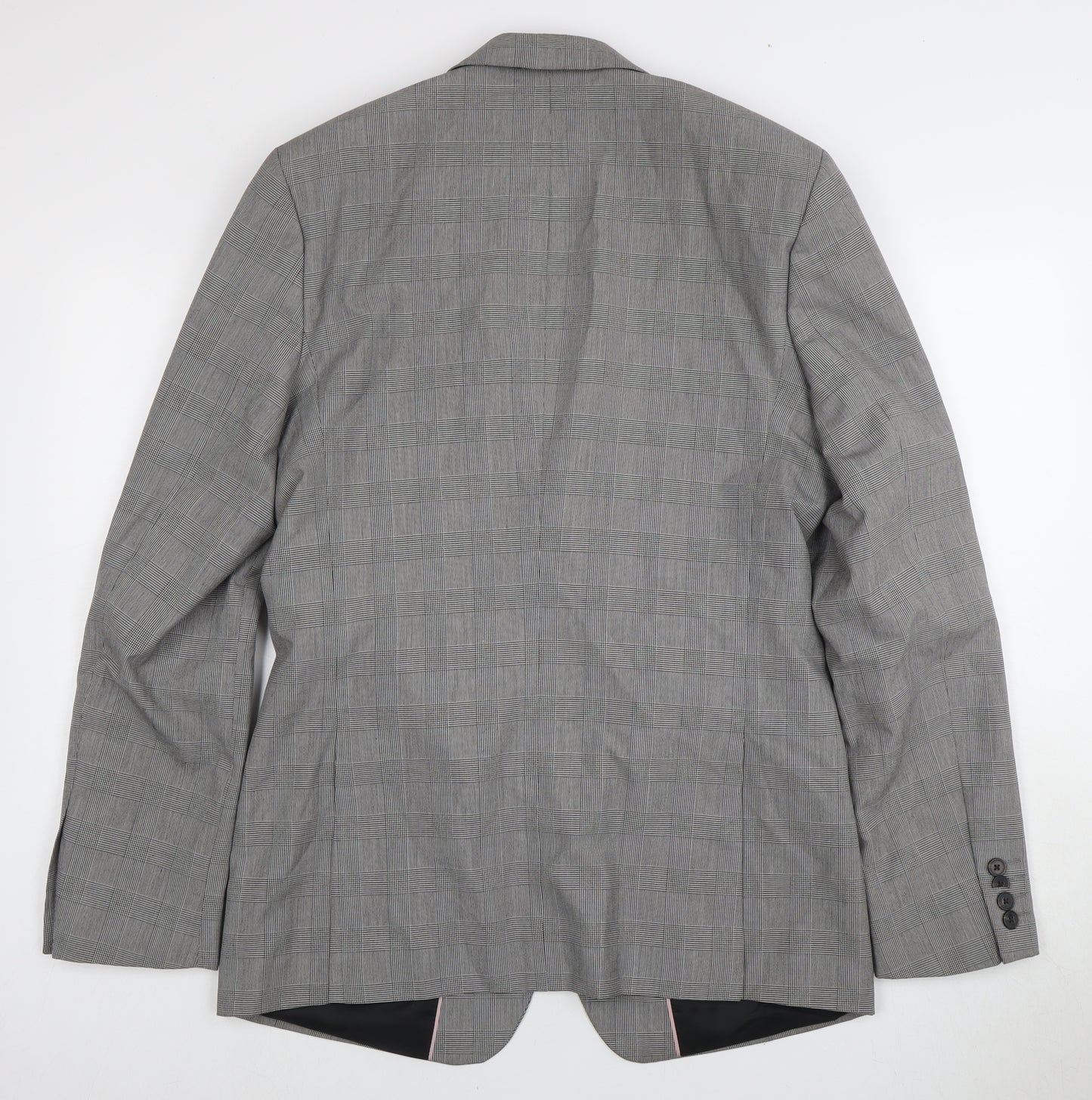 Jack Reid Men's Grey Check Slim Fit Blazer