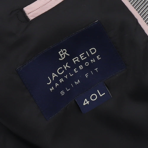 Jack Reid Men's Grey Check Slim Fit Blazer