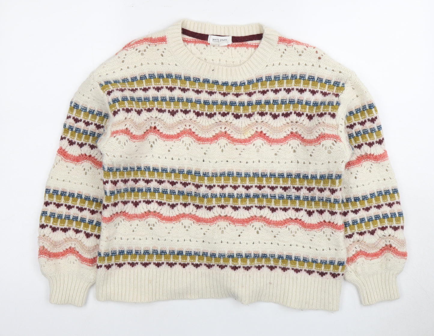 White Stuff Women's Multicoloured Fair Isle Pullover Size 14