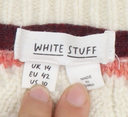 White Stuff Women's Multicoloured Fair Isle Pullover Size 14
