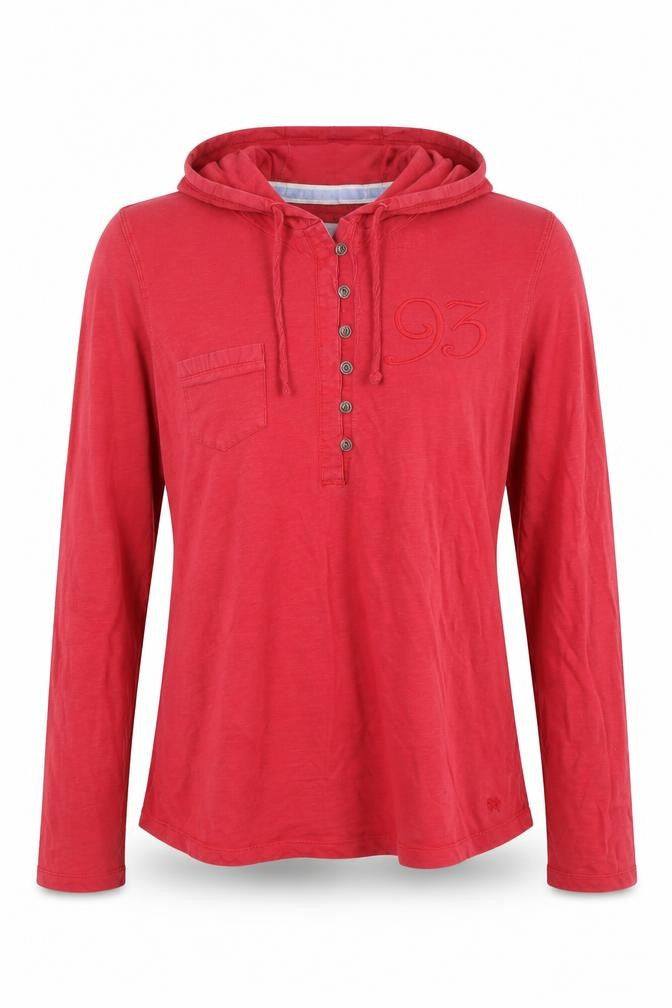 Front view of Crew Clothing Women's Red Pullover, size 14, Cotton
