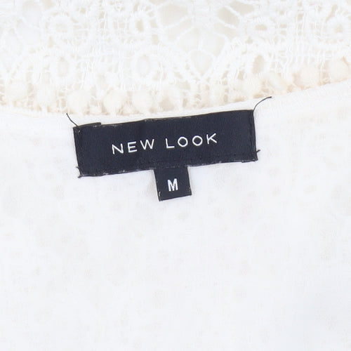 New Look Women's Ivory Lace Camisole Tank, Size M