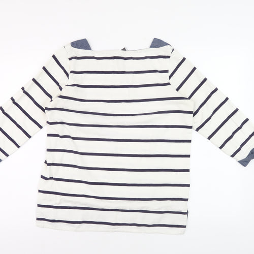 Next Women's White Striped Long Sleeve T-Shirt, Size 10