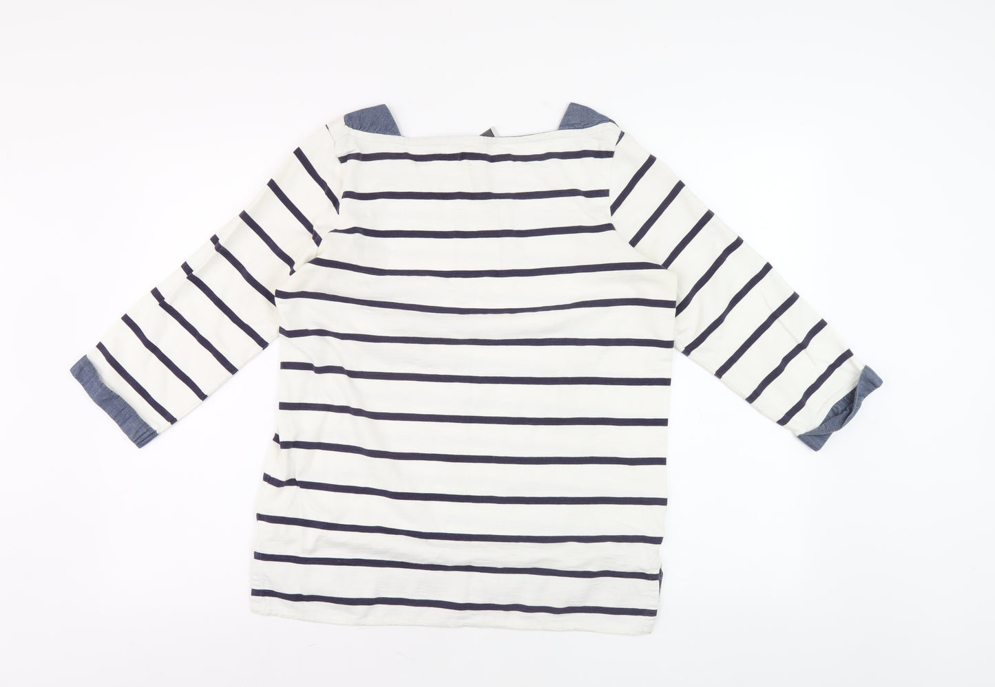 Next Women's White Striped Long Sleeve T-Shirt, Size 10