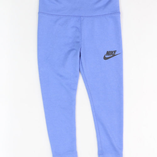 Nike Unisex Blue Leggings 4Y Casual Elastic Waist
