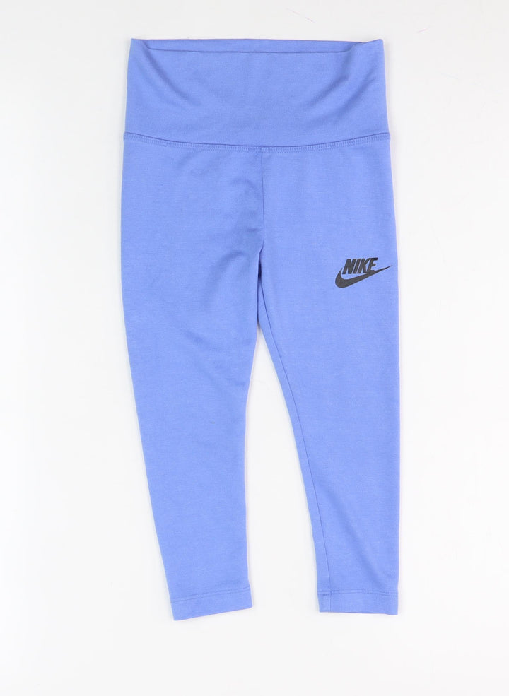 Nike Unisex Blue Leggings 4Y Casual Elastic Waist