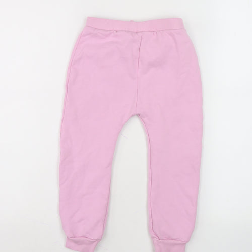 George Girls Pink Jogger Trousers 4-5 Years Disney Design
