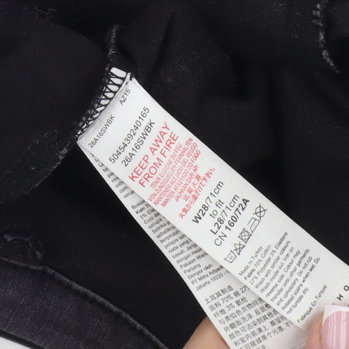Topshop Unisex Black Skinny Jeans W28 L28