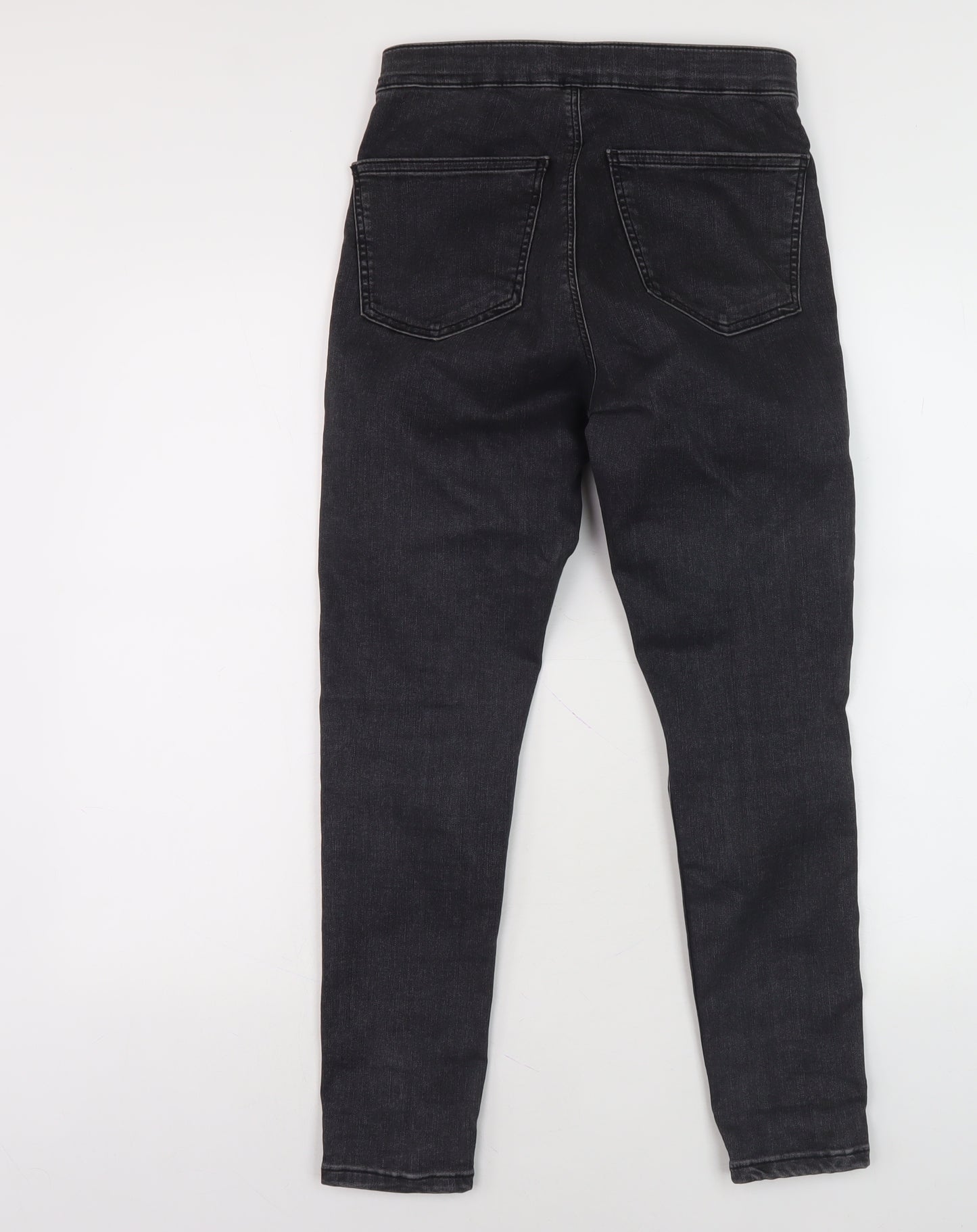 Topshop Black Skinny Distressed Jeans, 28 Waist, Unisex
