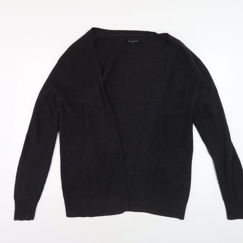 AllSaints Men's Black Cardigan, Large, Cotton Knit