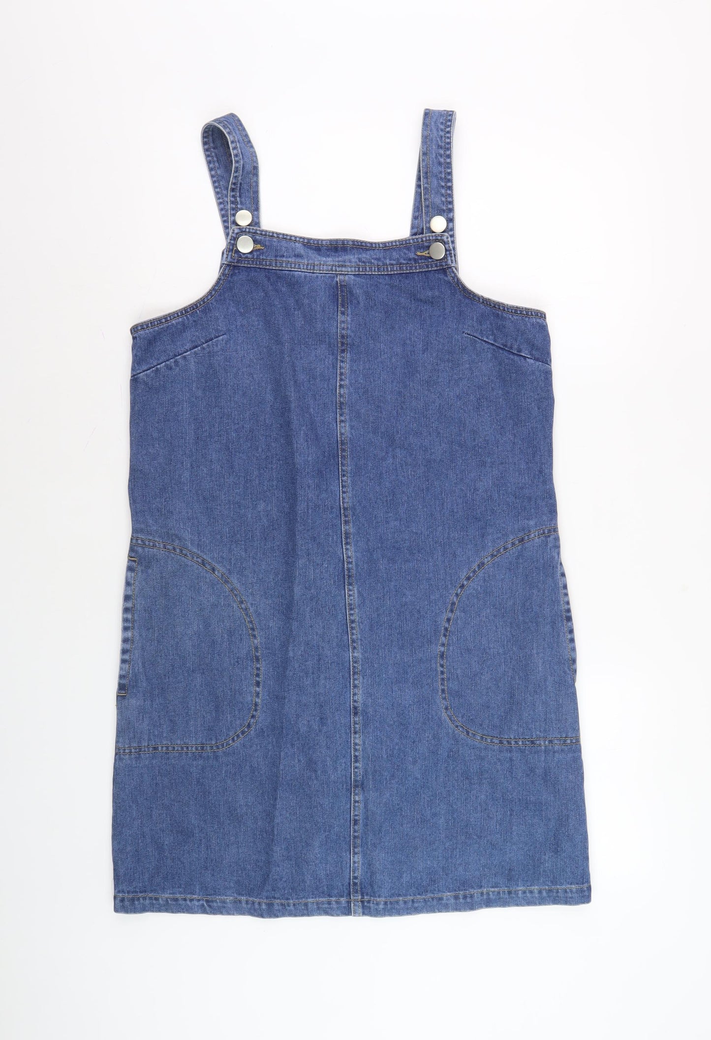 Dorothy Perkins Women's Blue Denim Pinafore Dress Size 12