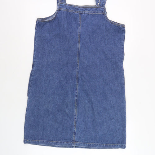 Dorothy Perkins Women's Blue Denim Pinafore Dress Size 12