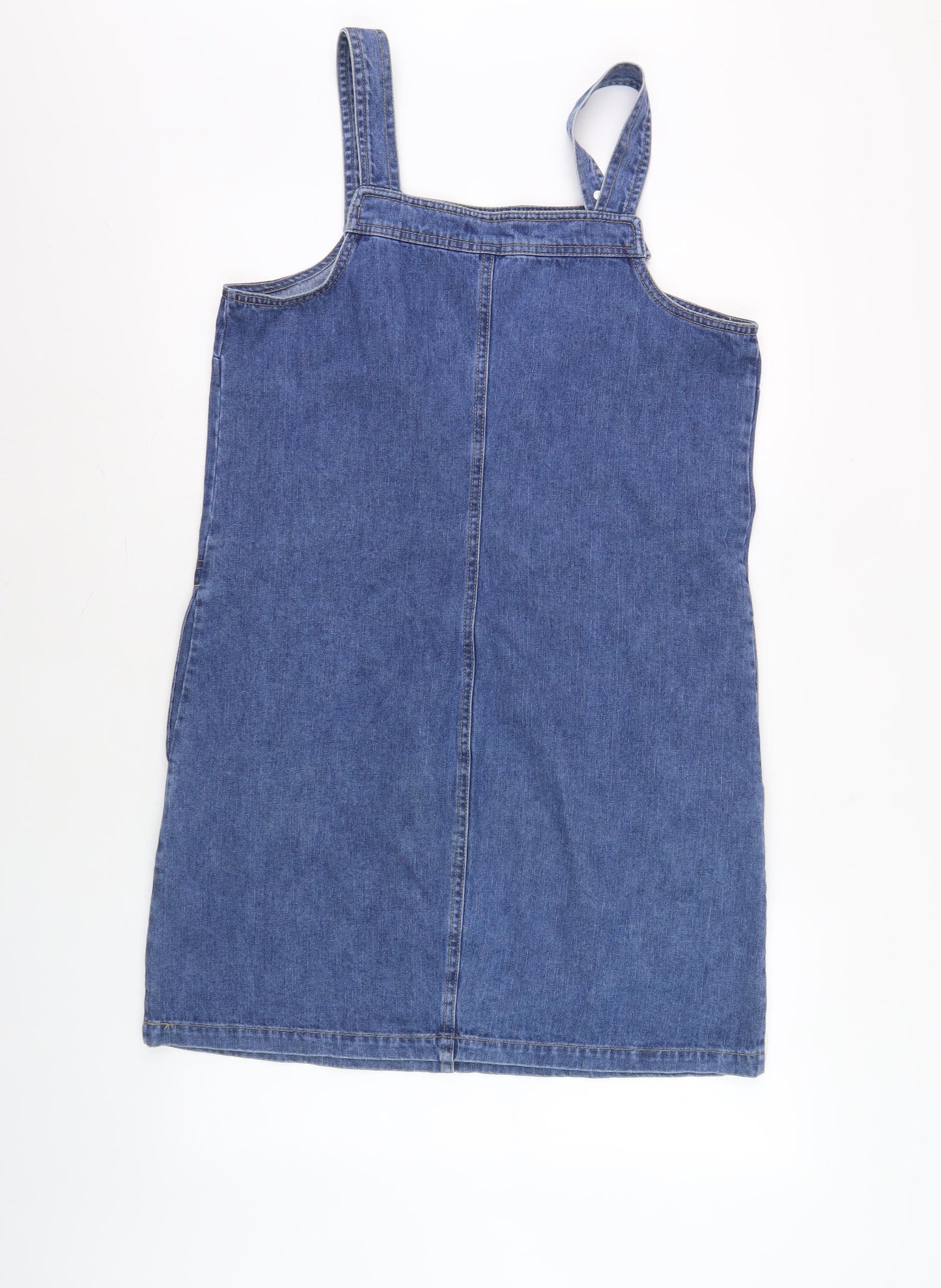 Dorothy Perkins Women's Blue Denim Pinafore Dress Size 12