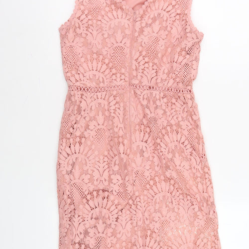New Look Women Pink Lace Dress Size 8