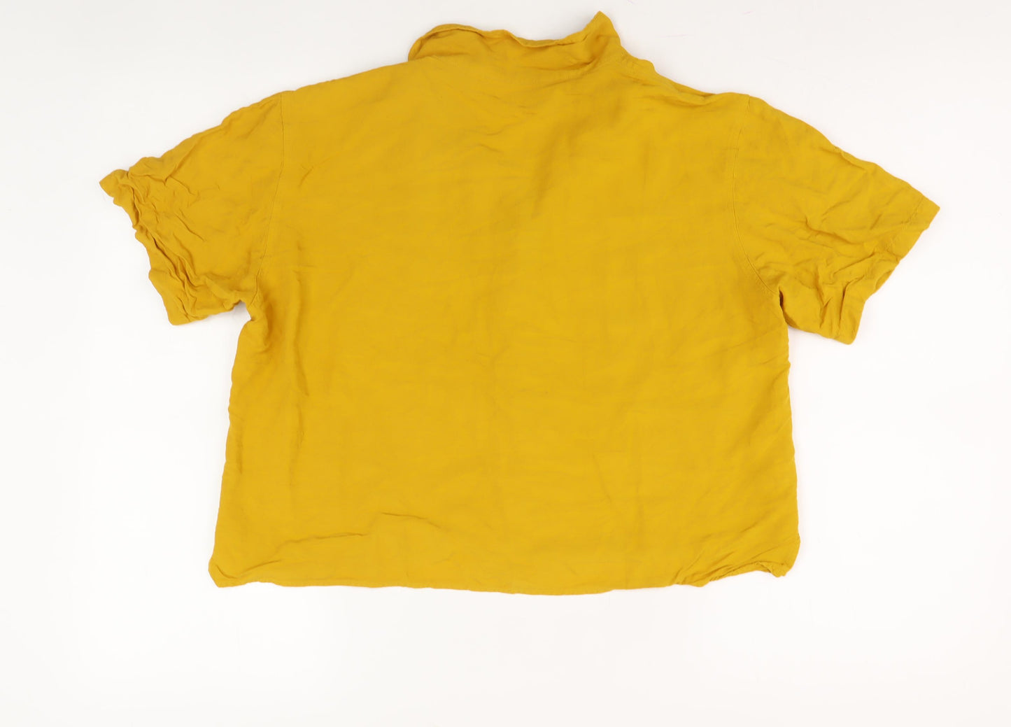 Uniqlo Women's Yellow Linen Button-Up Shirt Size S