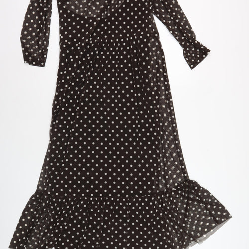 Connected Apparel Women's Black Polka Dot Dress 10